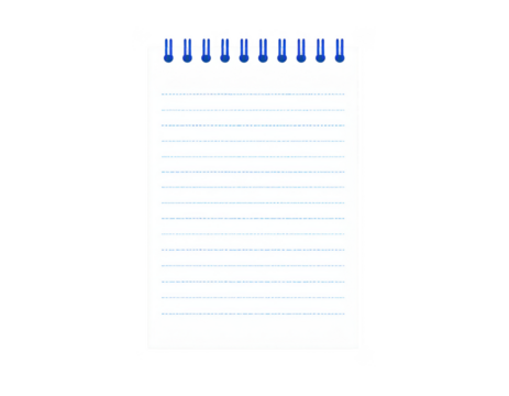 Blank Spiral Notebook with Blue Spiral Binding and Clean Pages