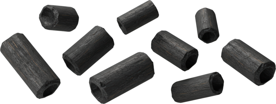 Abstract Dark Grey Cylindrical Objects Falling Industrial Design Elements