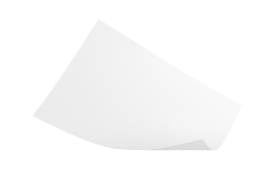 pile blank white paper flying, empty note leaf or leaflet in motion mockup, sheet falls and twists isolated on white with clipping path.