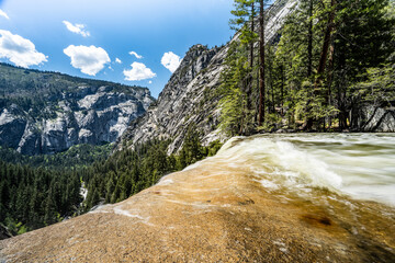 Yosemite National Park Vernal Falls, Nevada Falls, Emerald Pool, Mist Trail, and Charles Point in...
