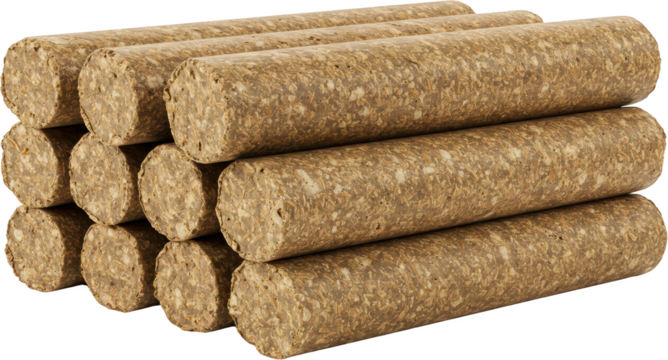 Stack of Biofuel Pellets Sustainable Energy Renewable Resource Close up View