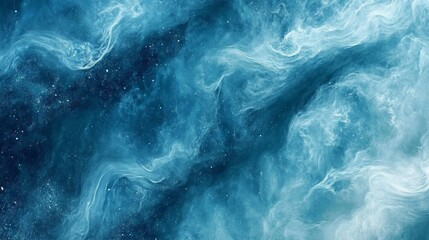 Mystical Deep Space Nebula blue background