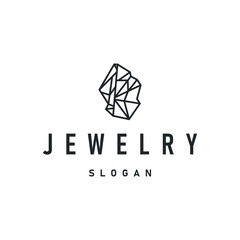 Fototapeta premium luxury jewelry design with gemstone logo concept, luxury diamond stone templet brand product concept with simple vintage concept