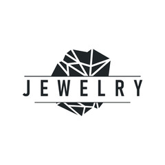 luxury jewelry design with gemstone logo concept, luxury diamond stone templet brand product concept with simple vintage concept