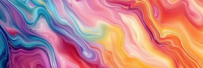 Obraz premium A vibrant abstract painting showcasing a blend of colors including yellow. pink. and blue. evoking a sense of energy and creativity. suitable for modern decor or artistic presentations