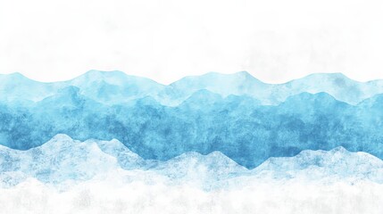 Obraz premium Azure Mountain Range Watercolor Painting blue background