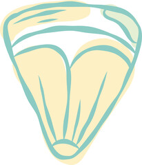 Lemon Wedge Slice Hand Drawn Style