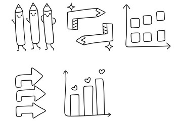 Minimal bar chart shapes illustrate creativity and transformation in playful manner, enhancing visual communication