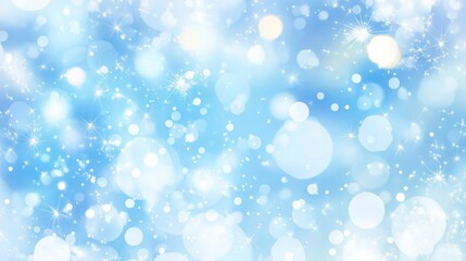 Obraz premium Soft Light Blue Bokeh Background with Sparkles blue background