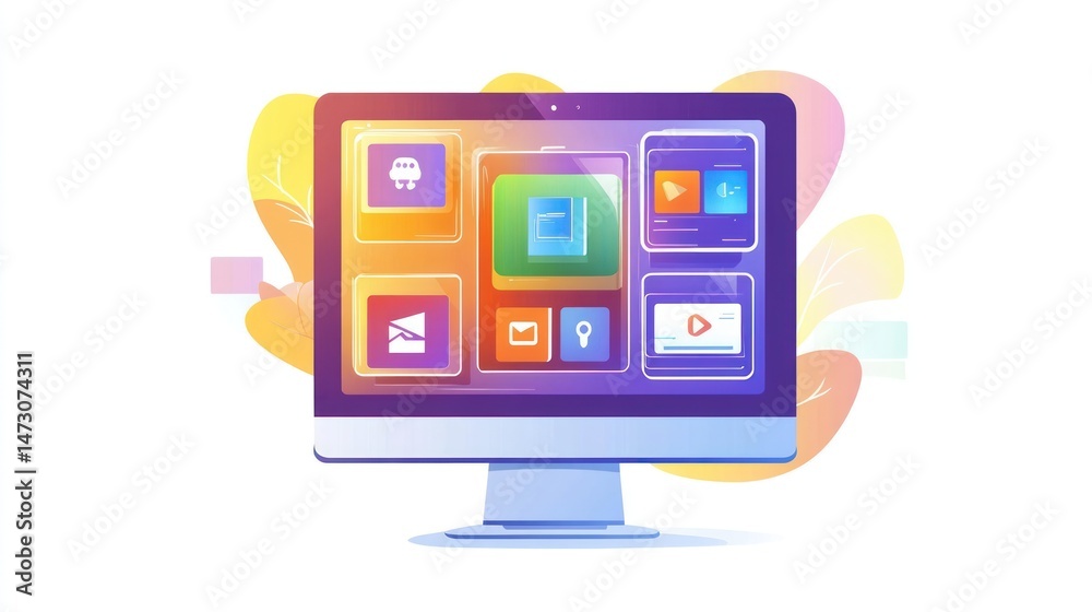 Poster digital interface on a computer monitor