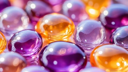 Close-up of colorful translucent beads