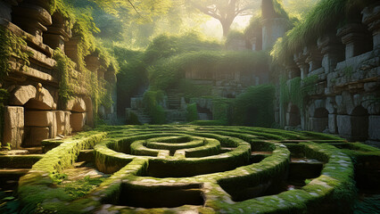  Labyrinth Overgrown with Moss