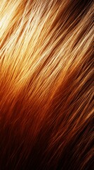 Fototapeta premium Close-up view of animal fur, displaying a rich blend of golden and reddish-brown hues