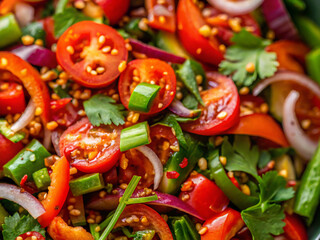 red chili peppers. food, vegetable, salad, pepper, red, fresh, vegetables, green, peppers, healthy, tomato, diet, vegetarian, meal, cucumber, plate, dinner, lettuce, cooking, onion, sliced, white, org
