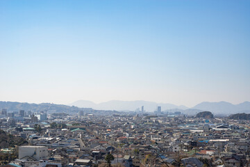 東海道本線沿いの静岡県静岡市清水区の街並み