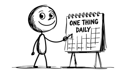 Stick Figure with Calendar – One Thing Daily Motivation