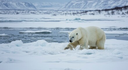 Polar bear on icy terrain (3)