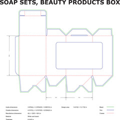 Professional Cosmetic Product Packaging Box Blueprint and Diecut Template Design