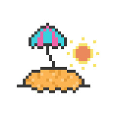 island coconut tree pixel art