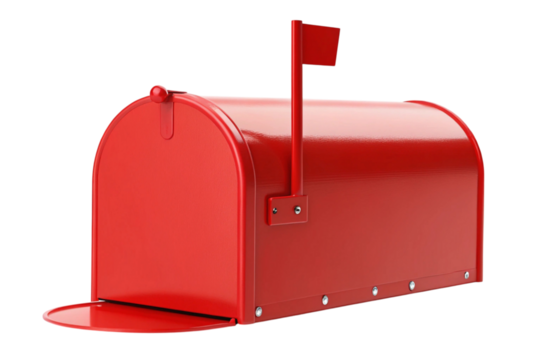 red mailbox isolated on white