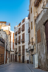 Historic Jeddah in Jeddah, Saudi Arabia. It is known as Al-Balad.
