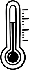 Thermometer illustration in black and white design style  