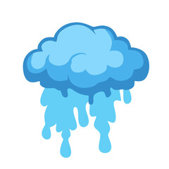 rainy and cloudy weather isolated on white