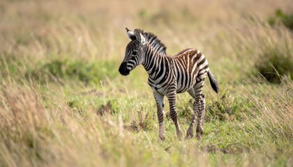 Obraz premium Majestic zebra in the african savanna, a captivating wildlife portrait of nature's beauty