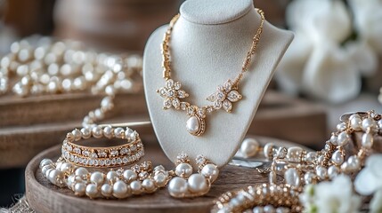 Stock photo concept: A handmade jewelry artisan selling custom designed pieces through an ai powered e commerce site