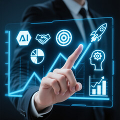 Business Growth Strategy Development with Technology and Innovation Concept