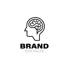 Mind Logo. Mind Logo Design. Mind Logo Brand. Mind Logo Vector Design Isolated on White Background