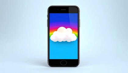 Smartphone with cloud icon, exploring mobile cloud computing, data storage, and wireless technology
