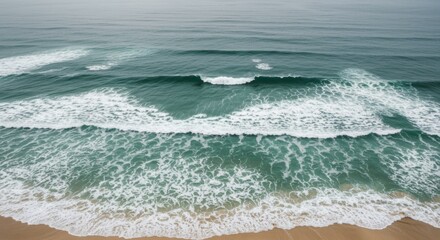 Ocean Waves Crashing on Sandy Beach