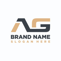 letter AG concept logo design vector template