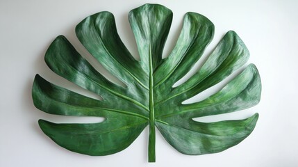 Large banana leaf isolated on pure white background high resolution natural botanical stock photo bright lighting
