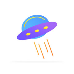 ufo icon, colored flat vector. modern and minimalist design.