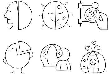 Creative infographic showcasing data in circle format with playful elements and characters expressing joy and curiosity