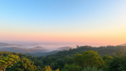 Beautiful summer landscape with a river and a tree in the foreground