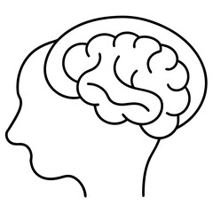 Human brain vector on white background.