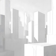 Obraz premium Modern trendy futuristic cityscape of buildings.
