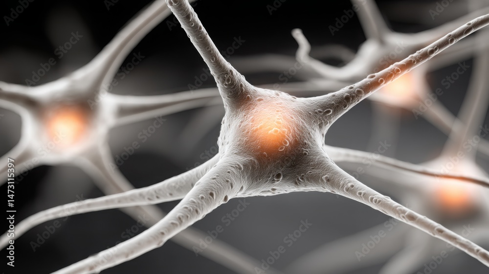 Poster conceptual illustration of neural targeting system icon representing intelligent segmentation in dat