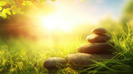 Peaceful gains icon concept featuring elements of stressless financial wins and positive investment outcomes