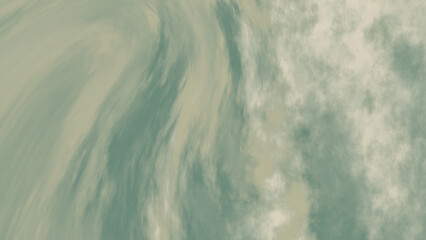 Swirling beige and green clouds create abstract art. This unique design is perfect for backgrounds, prints, and digital art projects.
