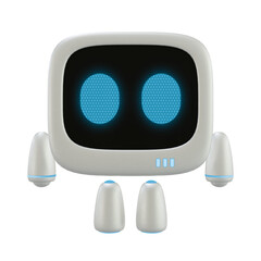 Cute robot 3D character. 3D render.