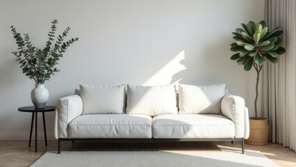 Modern minimalist living room illustration