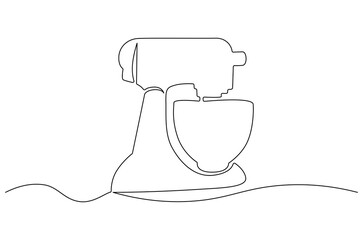 Obraz premium Continuous one line drawing of Stand Mixer. Single line drawing illustration of Mixer. Electrical concept vector art. Doodle line illustration.