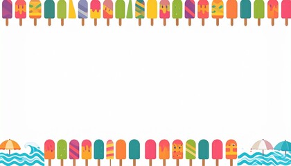Summertime Popsicle Border Graphic