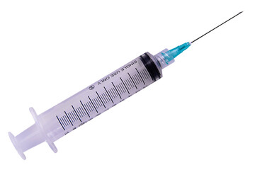 syringe on white background