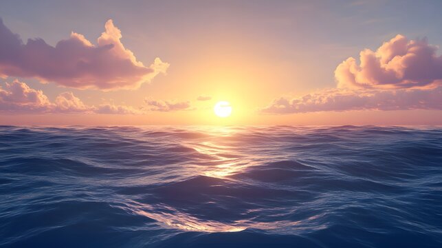 Serene sunset over the ocean