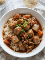 Fototapeta premium Delicious casserole Mao's braised pork trotters